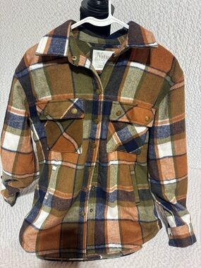 Natural Reflections Plaid Bomber Jacket in Olive, Rust & Navy